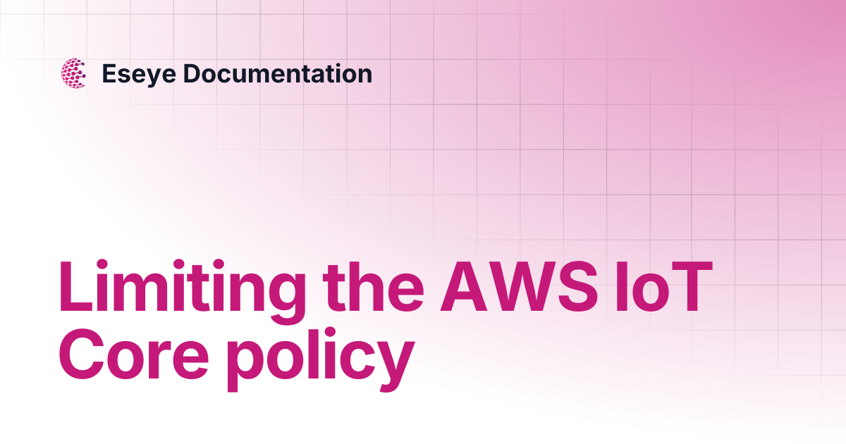 Limiting the AWS IoT Core policy | AnyNet SIM | Eseye Documentation